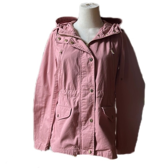 2Sable Jackets & Blazers - 2 Sable Dusty Rose Hooded Jacket Gold Hardware Zip Snap Closure S Last Chance!